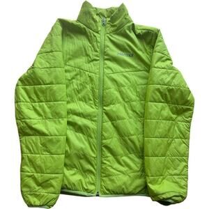 Marmot 700 Fill Down Lightweight Puffer Jacket Womens Medium Lime Green